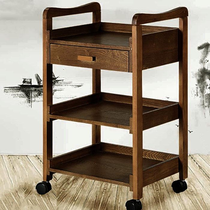 Этажерка для ванной из дерева на колесиках Заприда Латте (АБТ-008116)