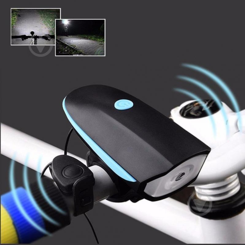 Велофара с сигналом на батарейках Speaker Bicycle Light Feel Fit - фото 3