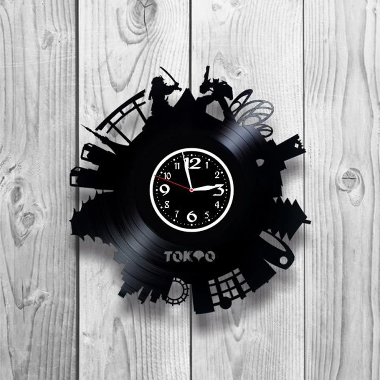 Часы настенные Японский стиль 0247 из виниловой пластинки