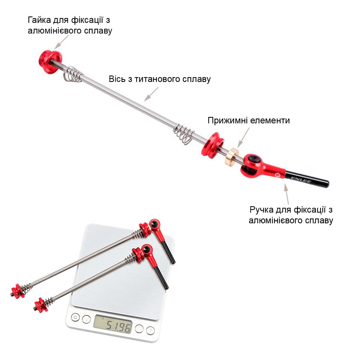 Эксцентрики для велосипеда ENLEE E-04 Quick Release Titanium Axle Синий (3281) - фото 2
