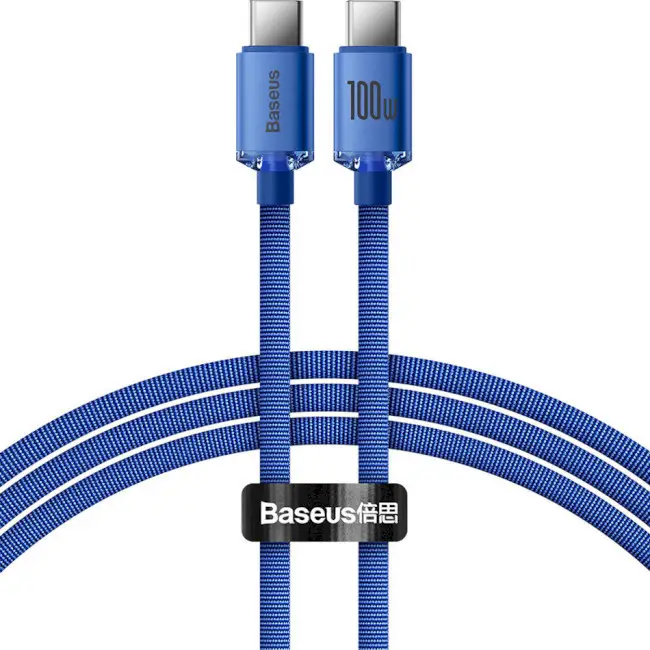 Кабель BASEUS Crystal Shine Series Fast Charging Cable Type-C to Type-C CAJY000603 100W 1,2 м Blue