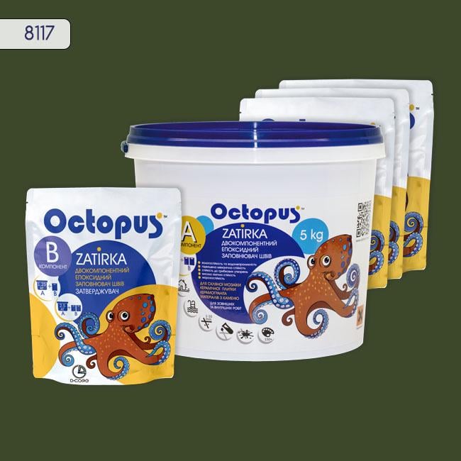 Фуга двухкомпонентная эпоксидная для плитки и мозаики Octopus 5 кг 8117 (8117-5)