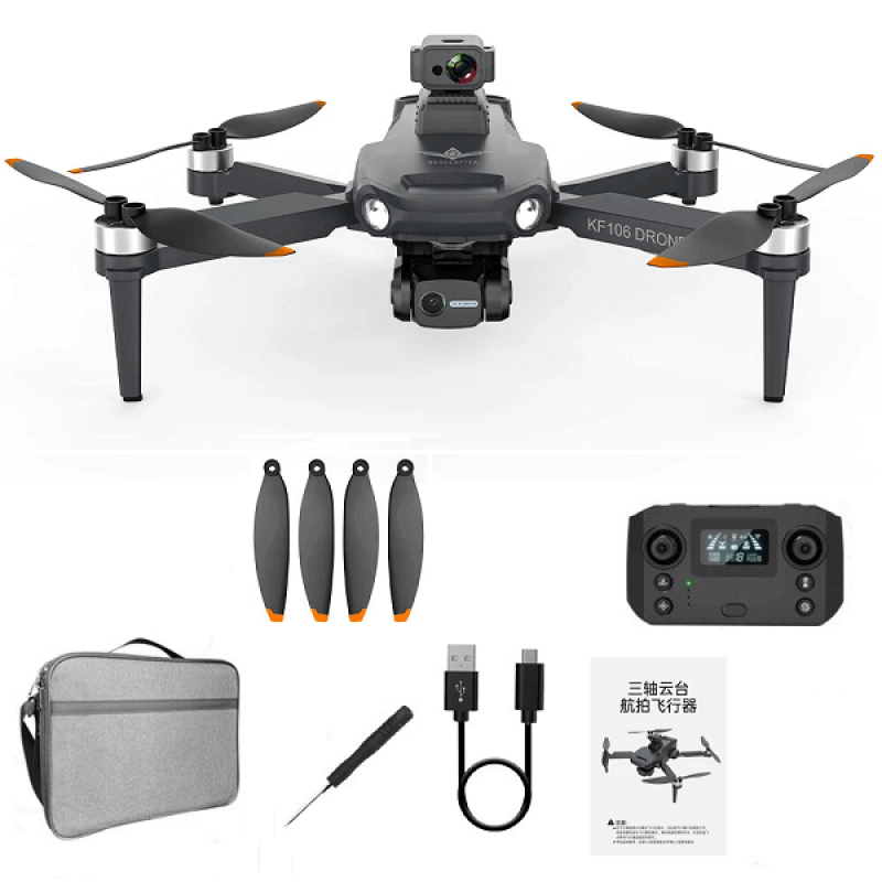 Квадрокоптер KFPLAN KF106 MAX 4K и HD камеры GPS БК Black (d197)