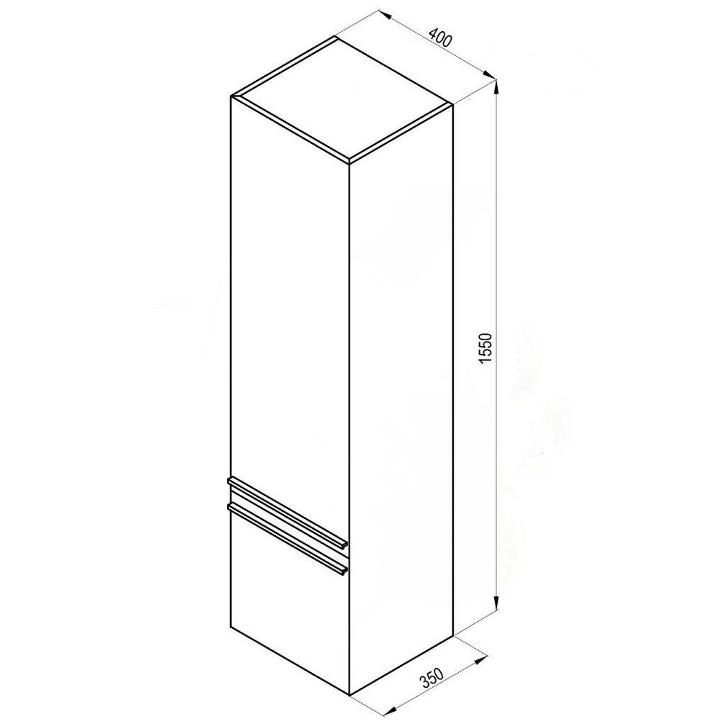 Пенал Ravak SB Clear R X000000763 40x155x35 см монтаж подвесной Белый (87259) - фото 2