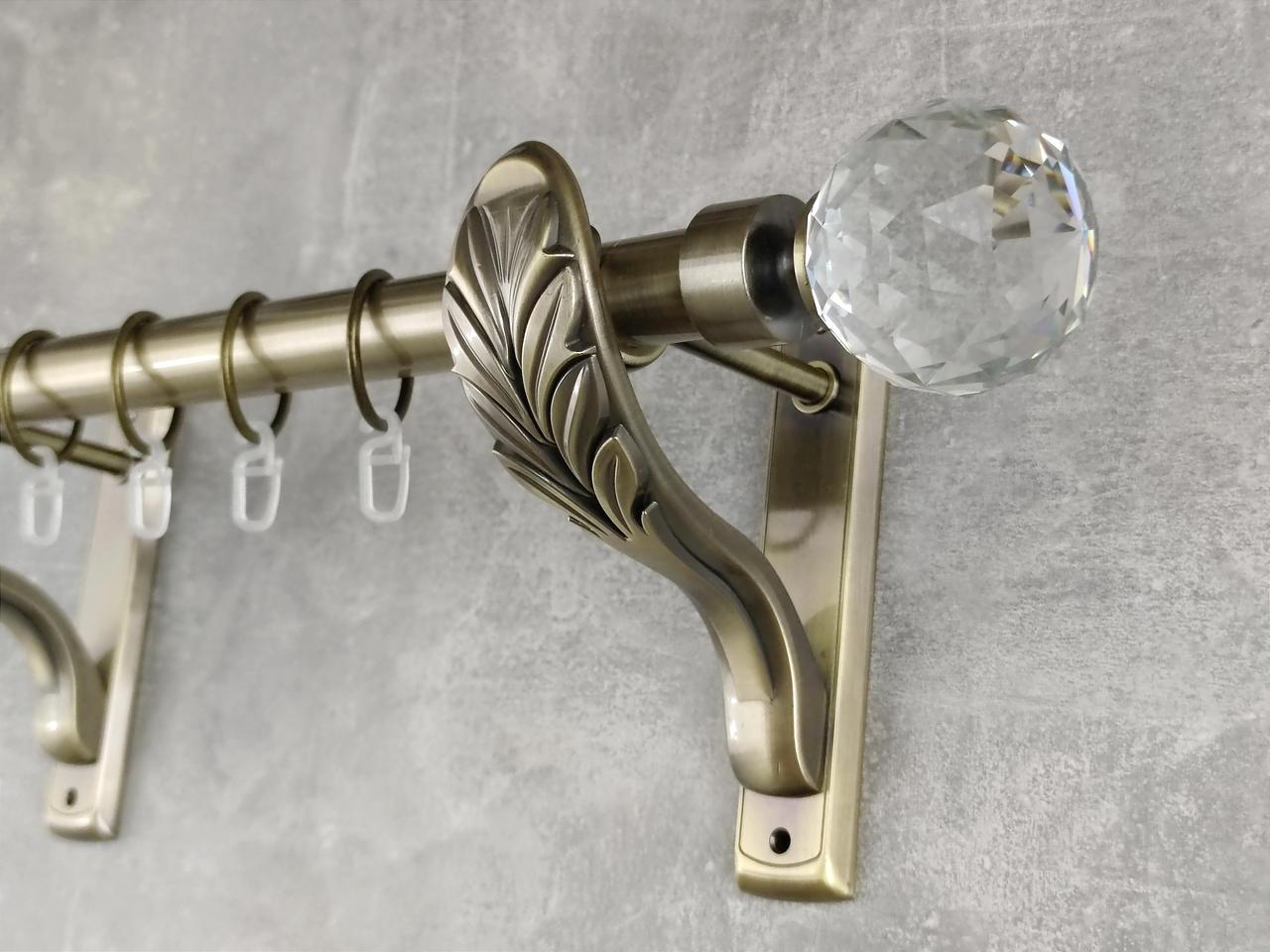 Карниз MStyle Люмиера металлический для штор однорядный 25 мм гладкий 200 см Антик (5011103)