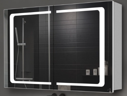 Шафка дзеркальна J-Mirror Andrea з LED підсвічуванням 80x60 см з тримачем Colombo Design Plus W4913 (29706035) - фото 2