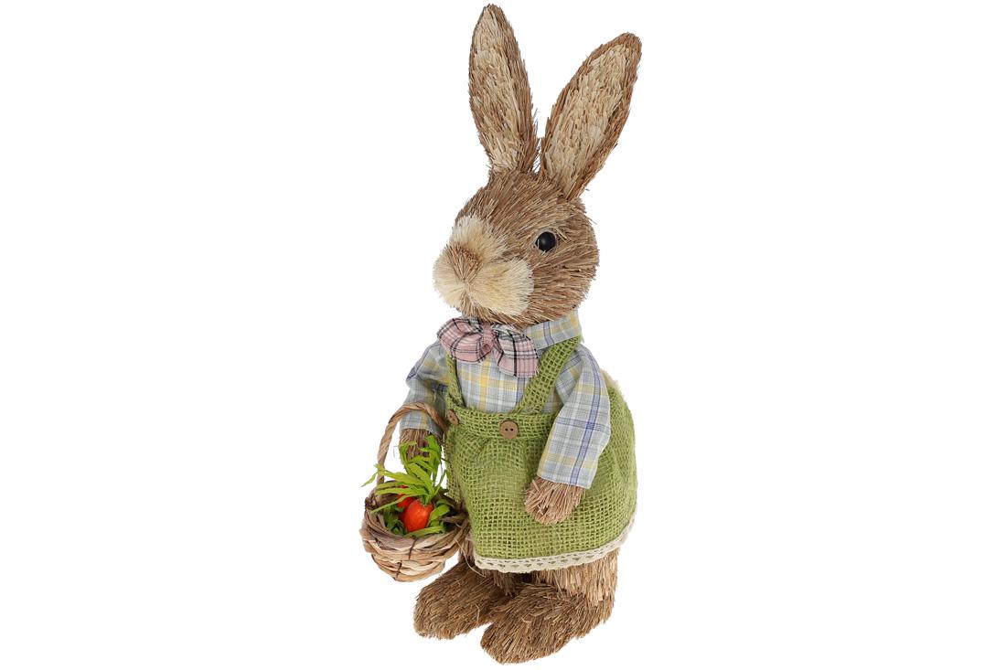 Декоративная пасхальная фигура BonaDi Зайка с корзинкой 40 см (NY27-927)