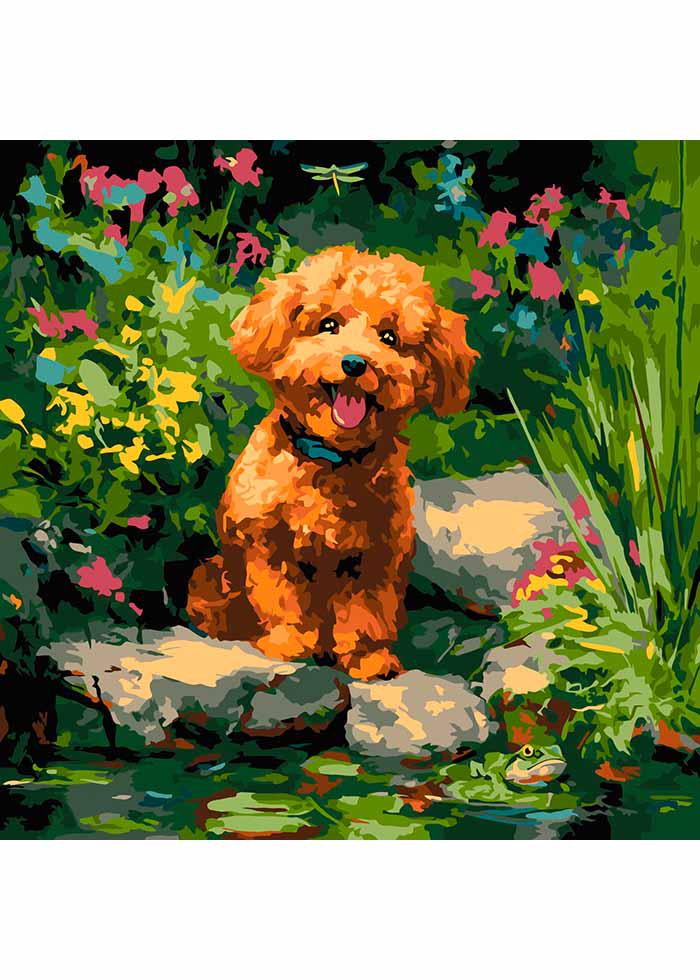 Картина по номерах Ideyka Пудель на ставку 40х40 см (KHO6799)