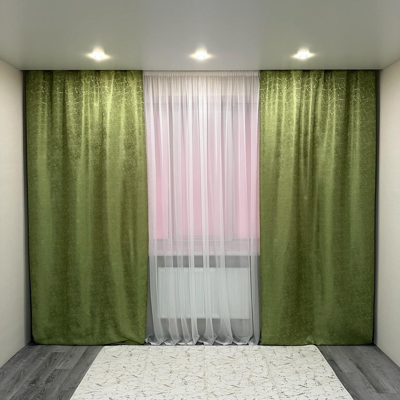 Штори Лорен жаккардові 1,5х2,7 м 2 шт. Салатовий - фото 1 Штори Лорен жаккардові 1,5х2,7 м 2 шт. Салатовий - фото 1