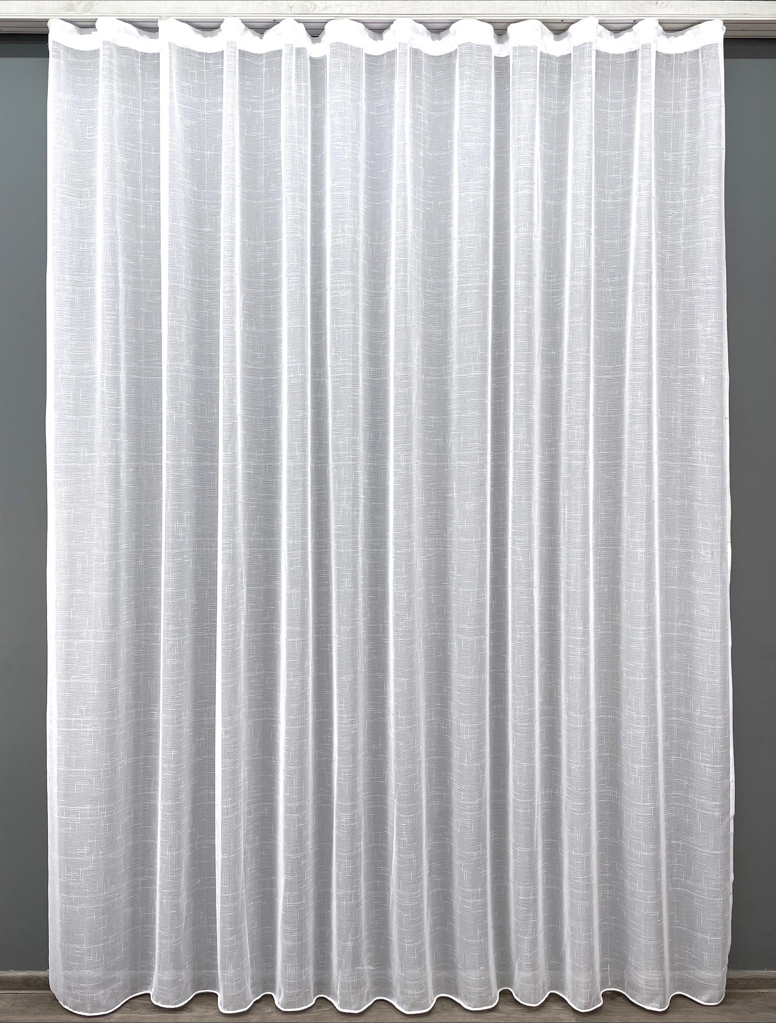 Тюль VR-Textil 1208т Ивонна лен 300х250 см Белый/Серебряный (43-045)