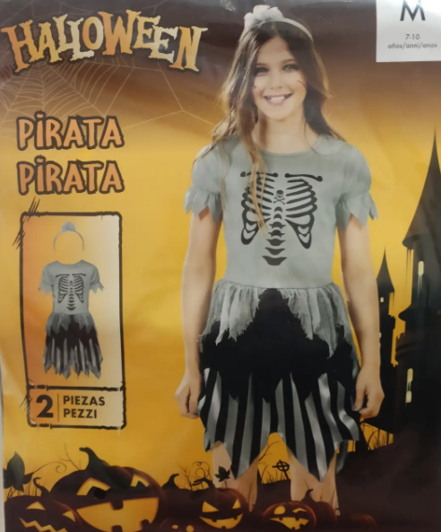 Костюм для Хэллоуина для девочки Пиратка М Серо-черный (145895) - фото 5 Костюм для Хэллоуина для девочки Пиратка М Серо-черный (145895) - фото 5