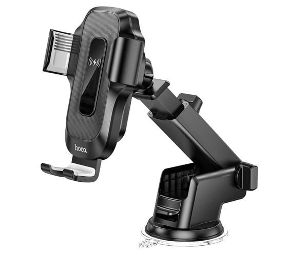 Держатель автомобильный Hoco HW3 с функцией беспроводной зарядки 15W 2A Black