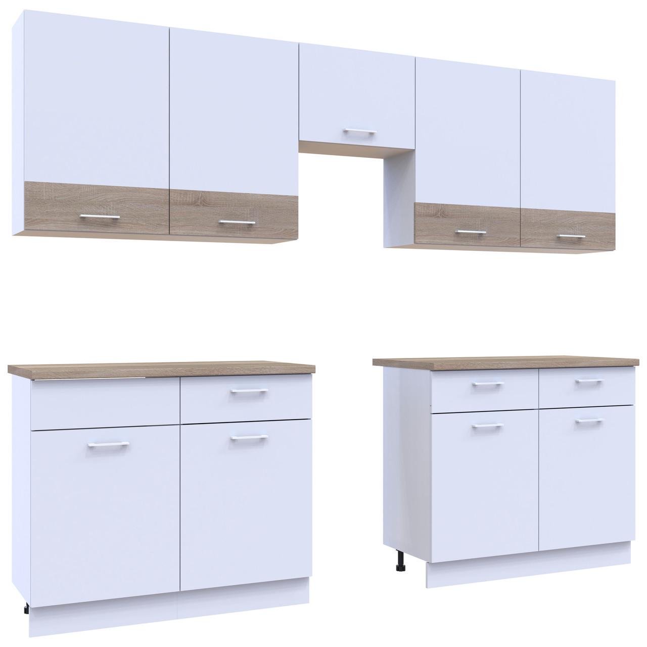 Кухня модульна Лея Doros 300х60х250 см Білий/Дуб сонома (DRS-011378) - фото 6 Кухня модульна Лея Doros 300х60х250 см Білий/Дуб сонома (DRS-011378) - фото 6