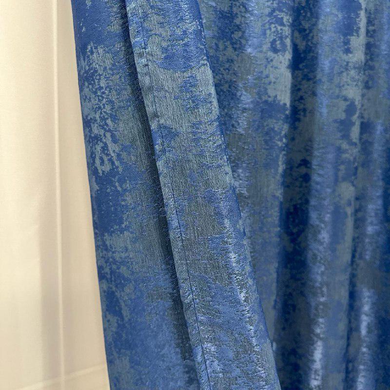 Штори жакардові з мармуровим візерунком середнє затемнення 1,5x2,7 м 2 шт. Синій (К1039-27) - фото 7 Штори жакардові з мармуровим візерунком середнє затемнення 1,5x2,7 м 2 шт. Синій (К1039-27) - фото 7