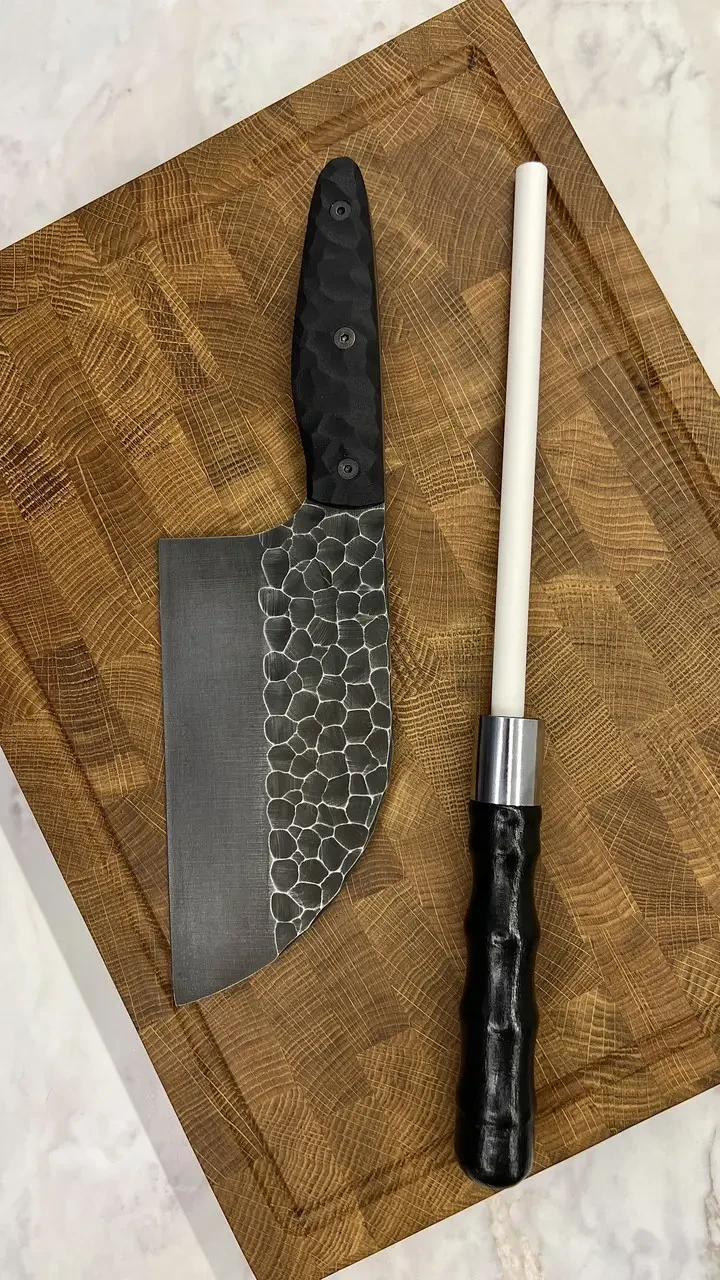 Набір кухонний дошка обробна торцева з тяпкою Серб темний та мусат 3 пр. (27722354) - фото 4 Набір кухонний дошка обробна торцева з тяпкою Серб темний та мусат 3 пр. (27722354) - фото 4