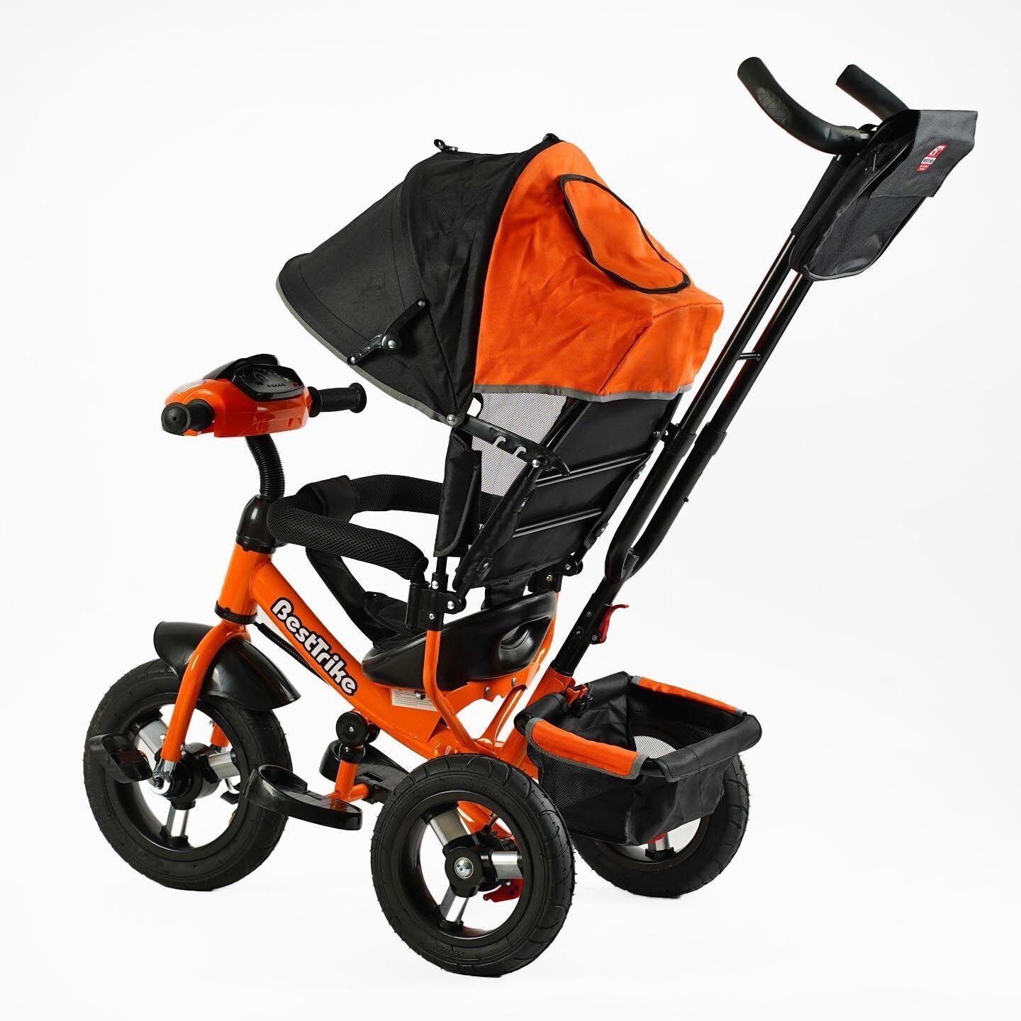 Велосипед детский трехколесный Best Trike 3390 надувные/фара с USB/пультом/родительской ручкой Оранжевый (38-103) - фото 3 Велосипед детский трехколесный Best Trike 3390 надувные/фара с USB/пультом/родительской ручкой Оранжевый (38-103) - фото 3