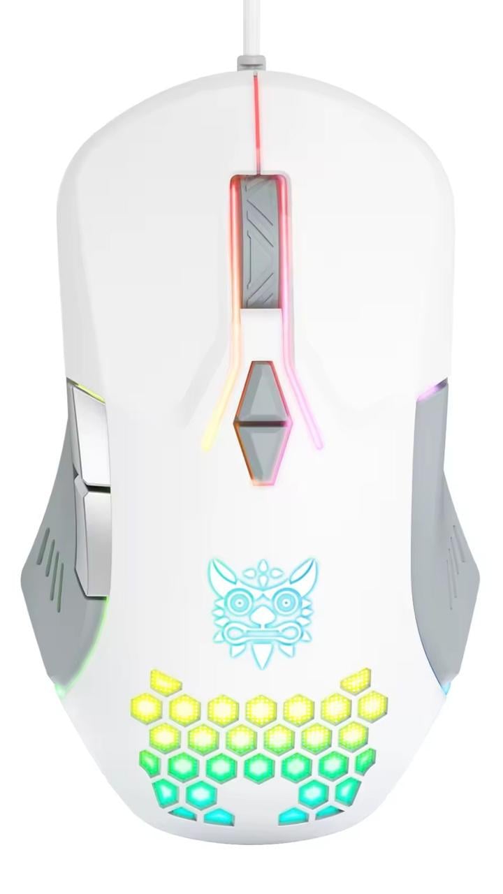 Мышка игровая Onikuma C-12 Pro ведущая USB с RGB подсветкой и 800-6400 DPI Белый (4366757)