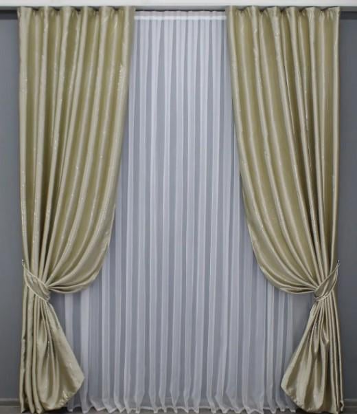 Шторы из ткани софт 1,5х2,7 м 2 шт. Бежевый (1396ш)