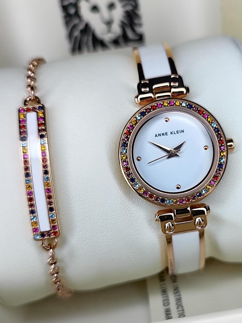 Наручные часы женские Anne Klein AK/3974WTST с белым циферблатом и стальным браслетом
