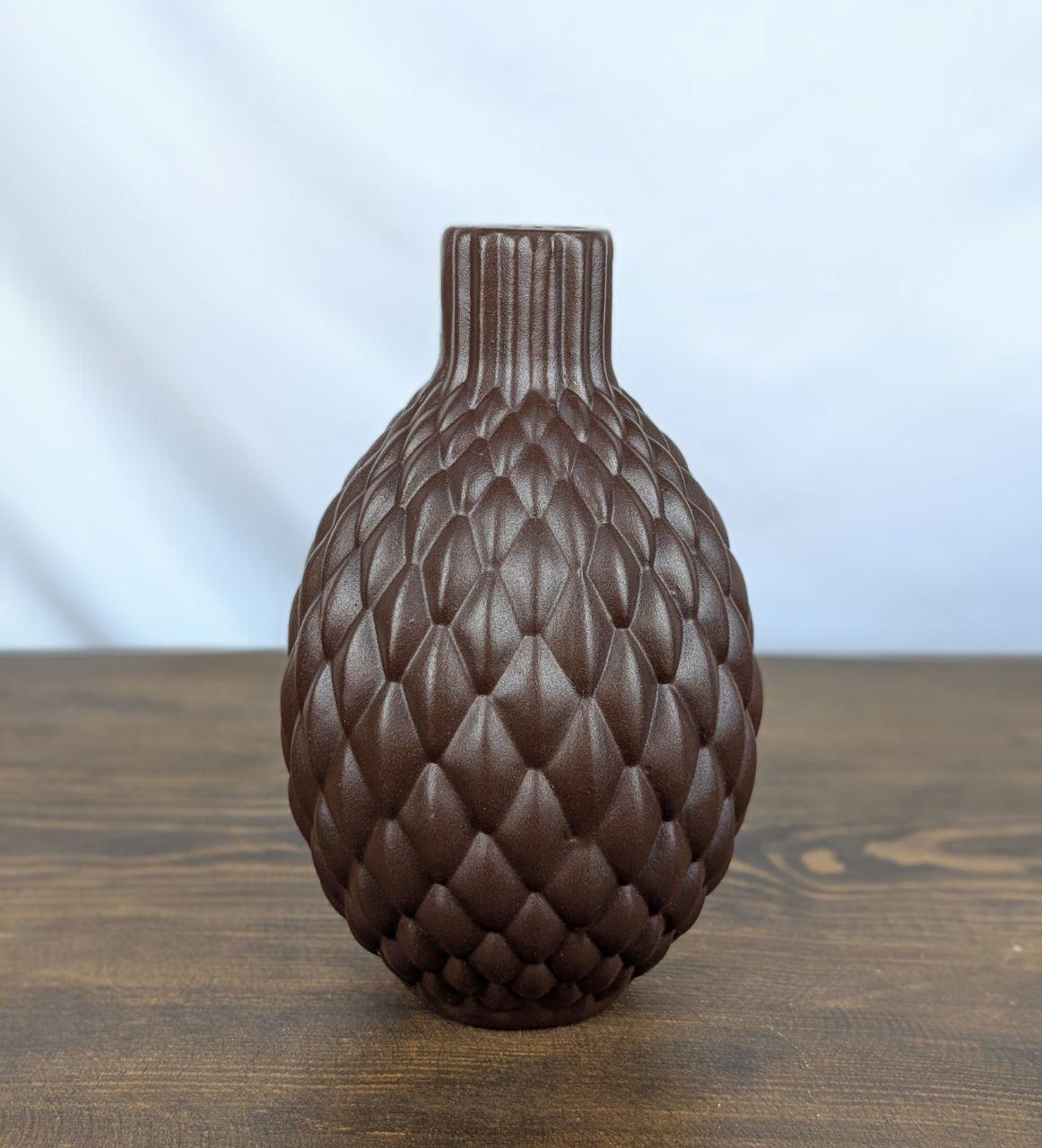 Ваза Nana Ceramics Квін муар 26 см Шоколадний