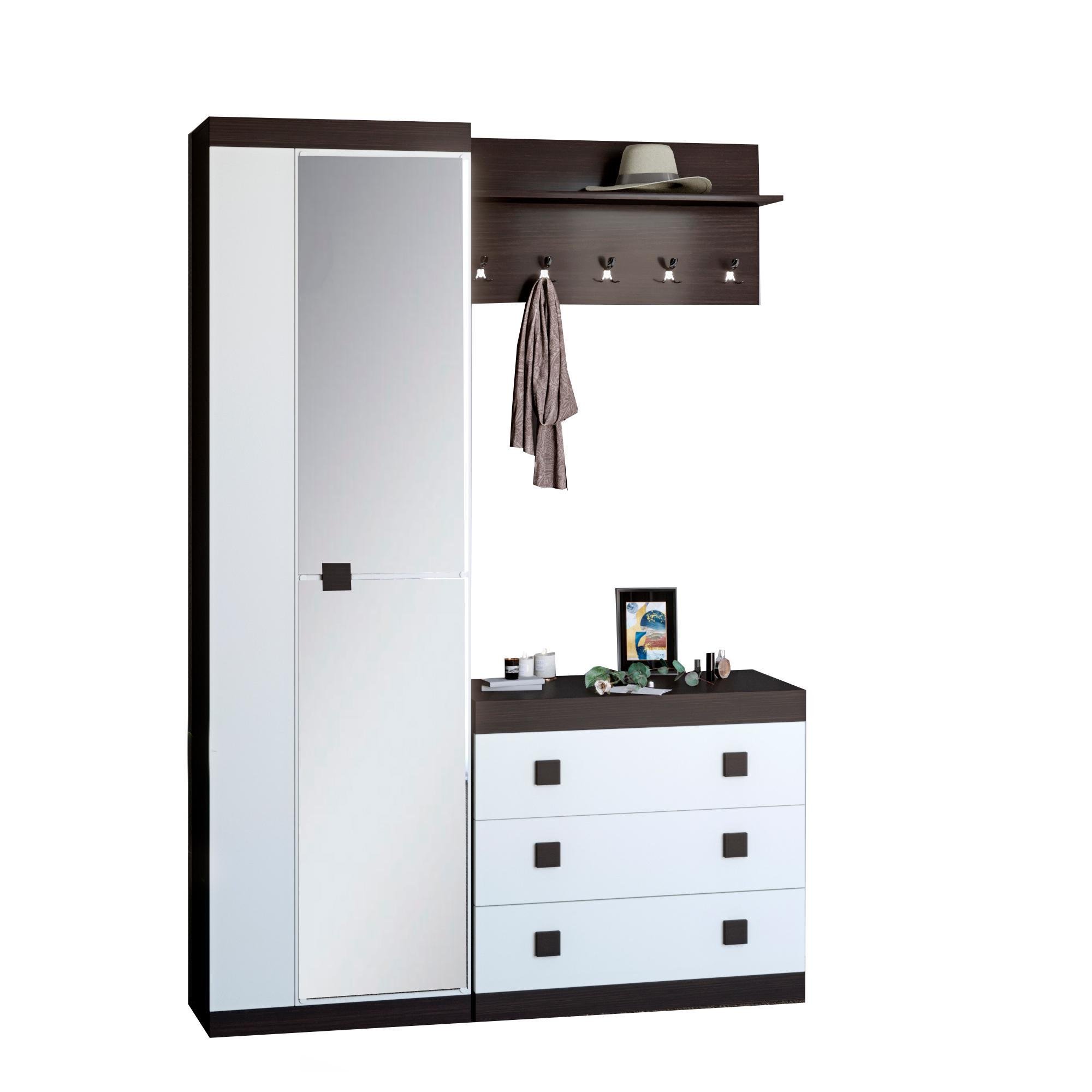 Прихожая модульная Эверест Соната 4 Венге темный/Белый (DTM-2530)