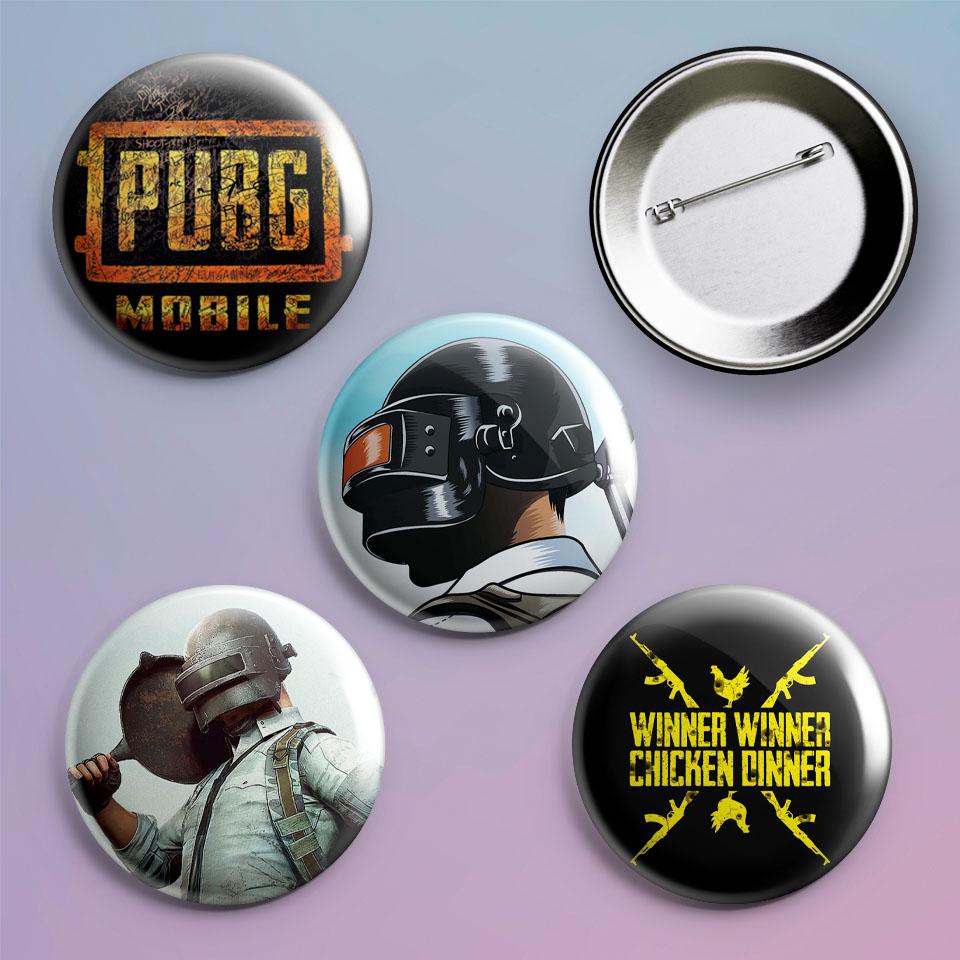 Значки на рюкзак с принтом игры PUBG 4 шт.