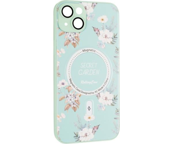 Чехол-накладка Flower Case Mag Safe Camera Protection для Apple iPhone 14 Plus Зеленый - фото 6