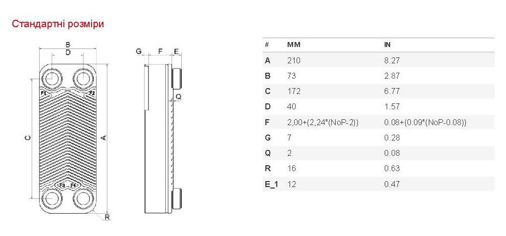 Паяний теплообмінник Swep E6THx20/1P-SC-S 4x3/4" - фото 2