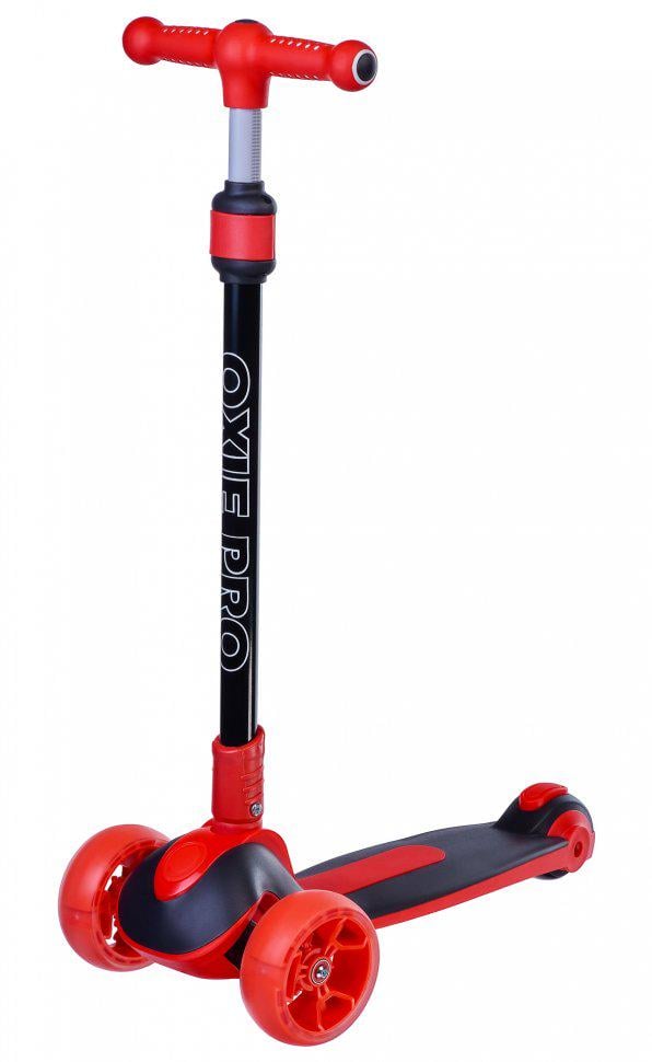 Самокат Maraton Oxie трехколесный с подсветкой Черно-красный (47006960)