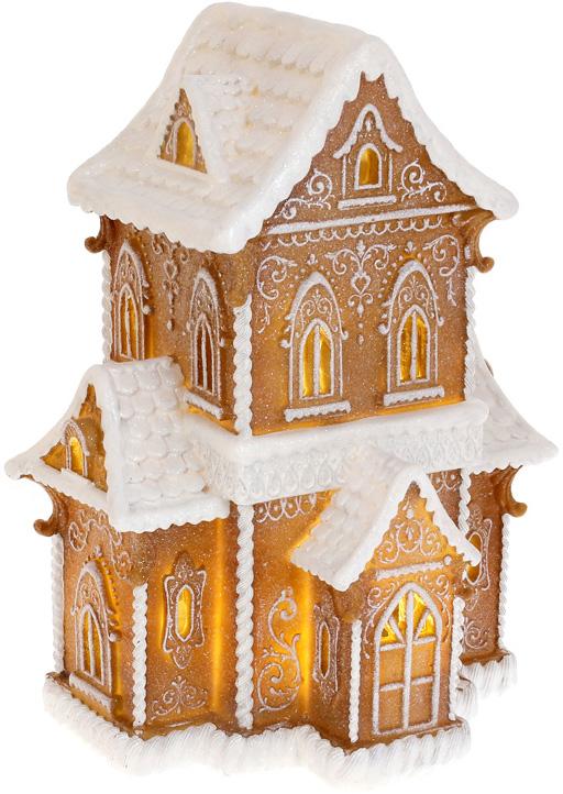Декор Пряниковий Будиночок з Led підсвічуванням 27,5х21,4х36,6 см полістоун (BD-838-378)