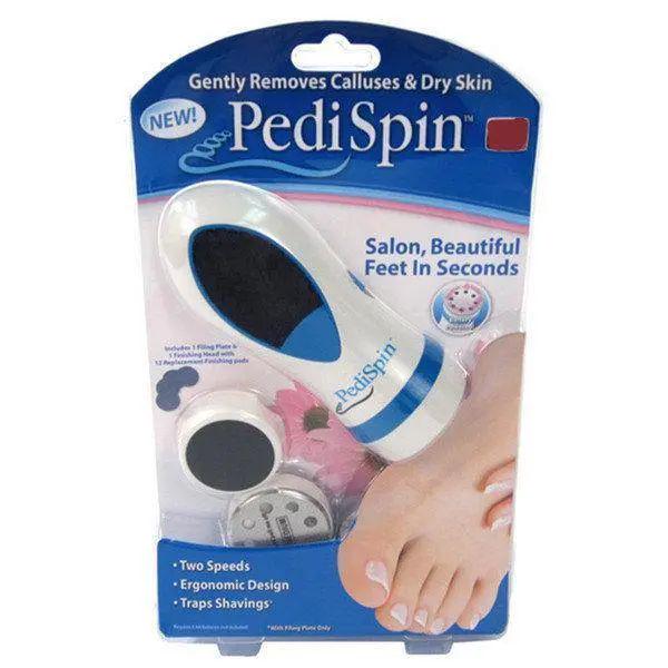Пемза для догляду за стопою Pedi Spin з 2 швидкостями насадка з нержавіючої сталі живленням від 4 батарейок AA