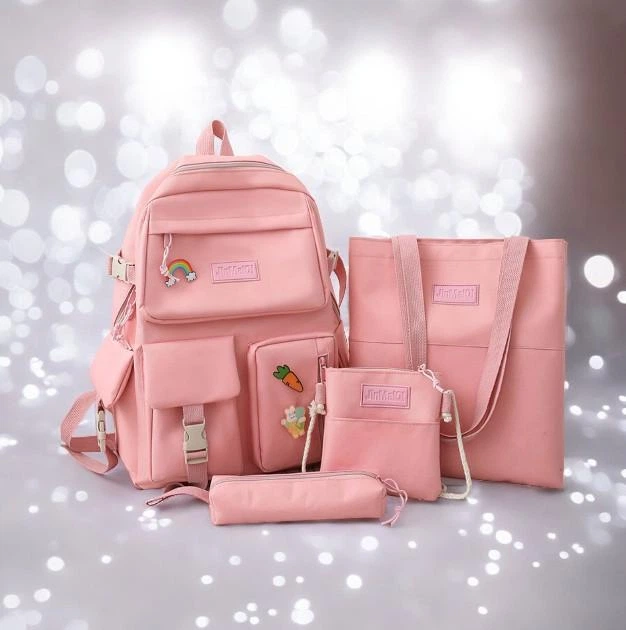 Рюкзак школьный для девочки Fashion 4в1 Розовый