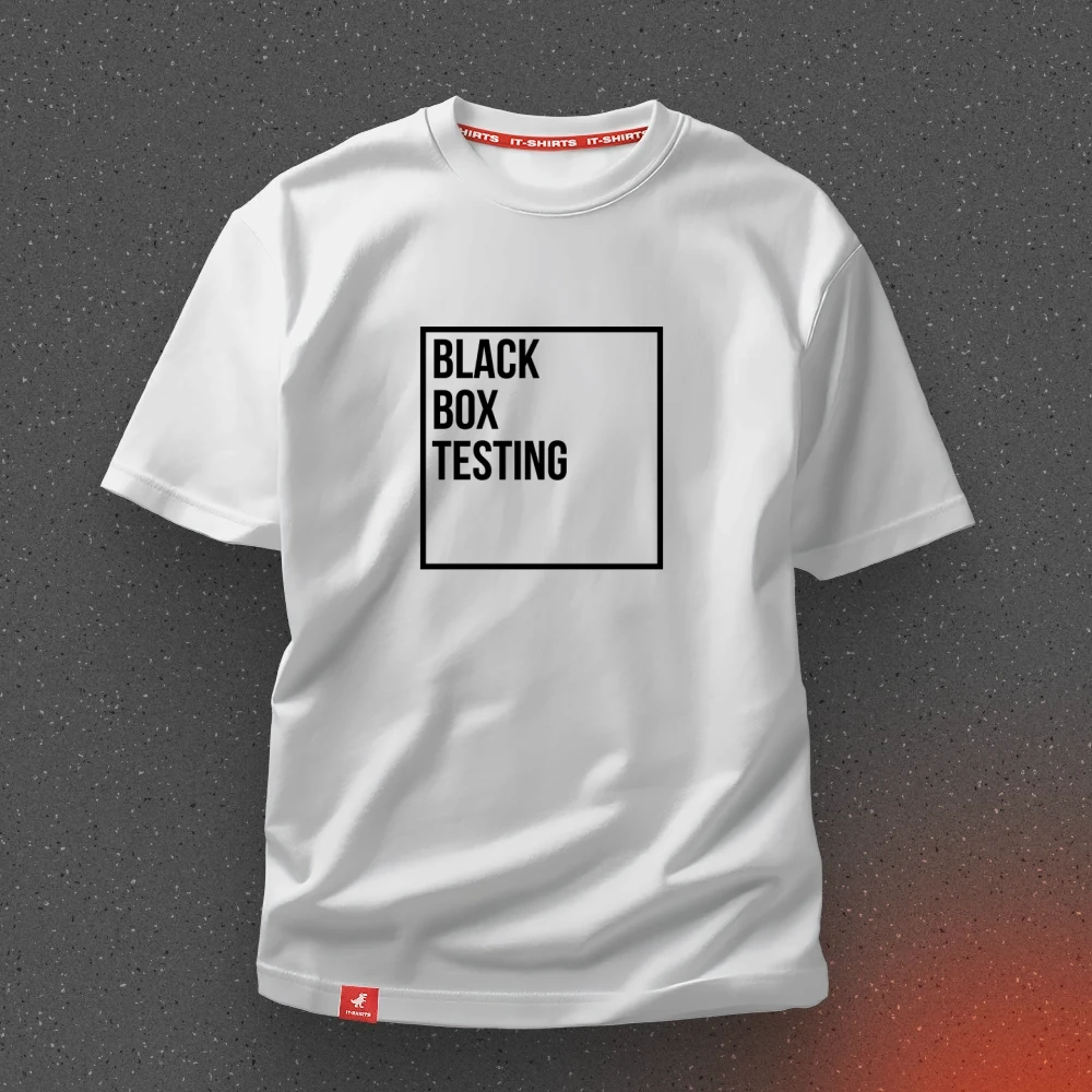 Футболка тестувальника Black box testing стратегія Чорної Скриньки M Білий (IT-072T-W-M)