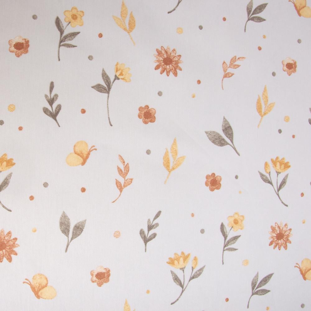 Тканина декоративна скатерна Квіти бавовна з водовідштовхувальним просоченням 220 гр/м2 180 см Бежевий (26926)