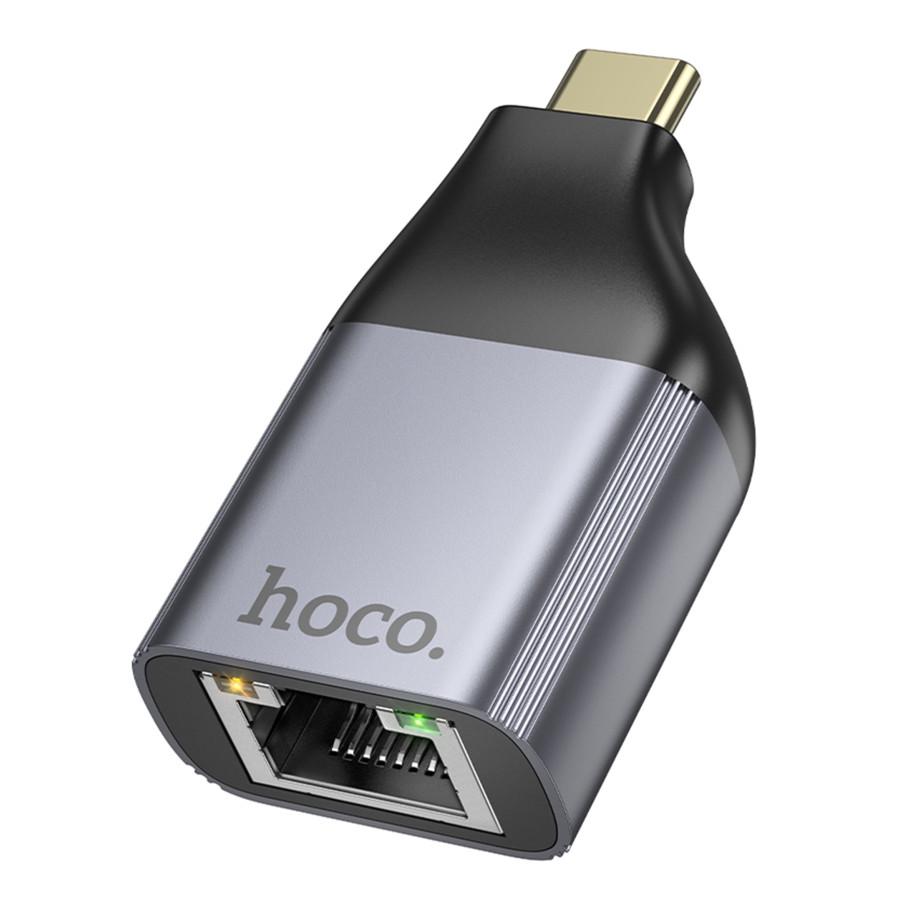 Переходник Hoco UA35 Type-C to RJ45 10/100Mbps Серый (33815098)