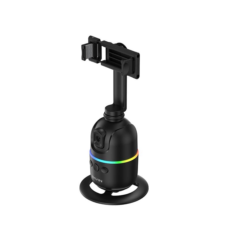 Смарт-штатив блогера акумуляторний BAVIN AP-37 AI AUTO FACE TRACKING 360° RGB з функцією відстеження обличчя Black (AP-37-BK)