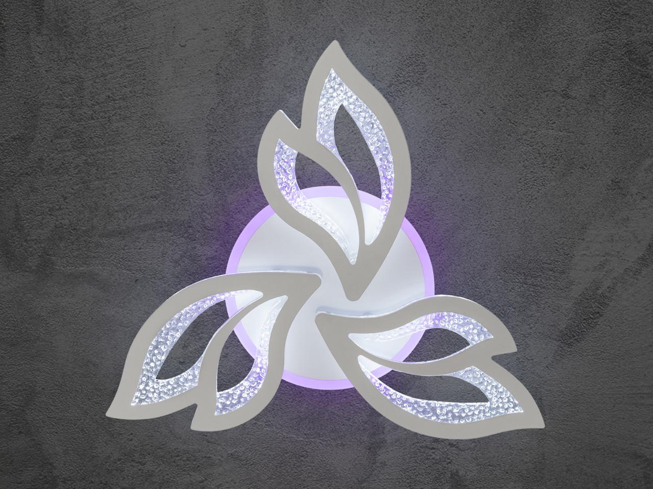 Люстра світлодіодна в спальню з димером 2455-3WH-LS 55W на 8 м2 Білий (2647928250) - фото 2