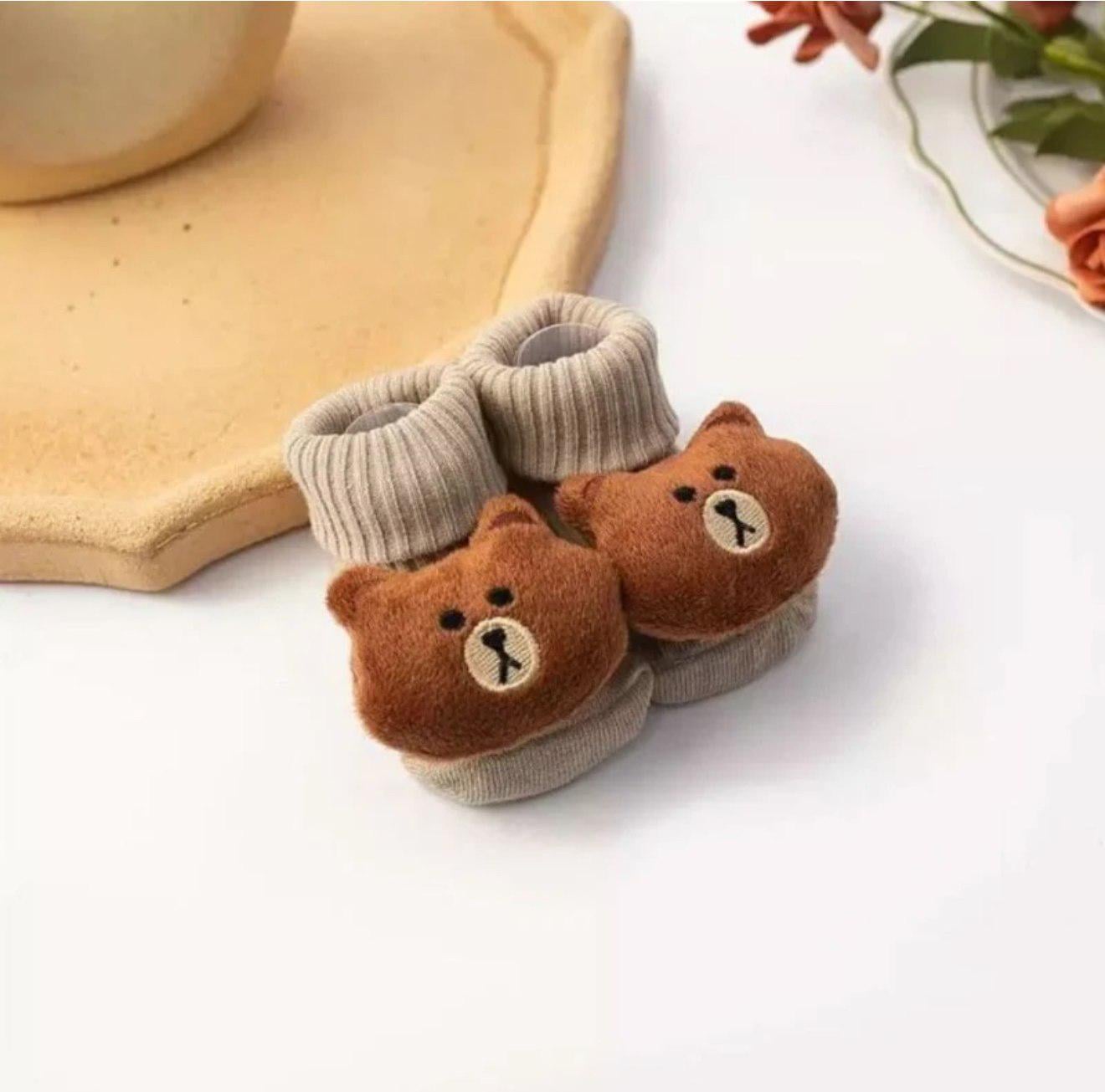 Носочки нарядні #37 Ведмедик коричневий 0-12 міс. Бежевий (144028)