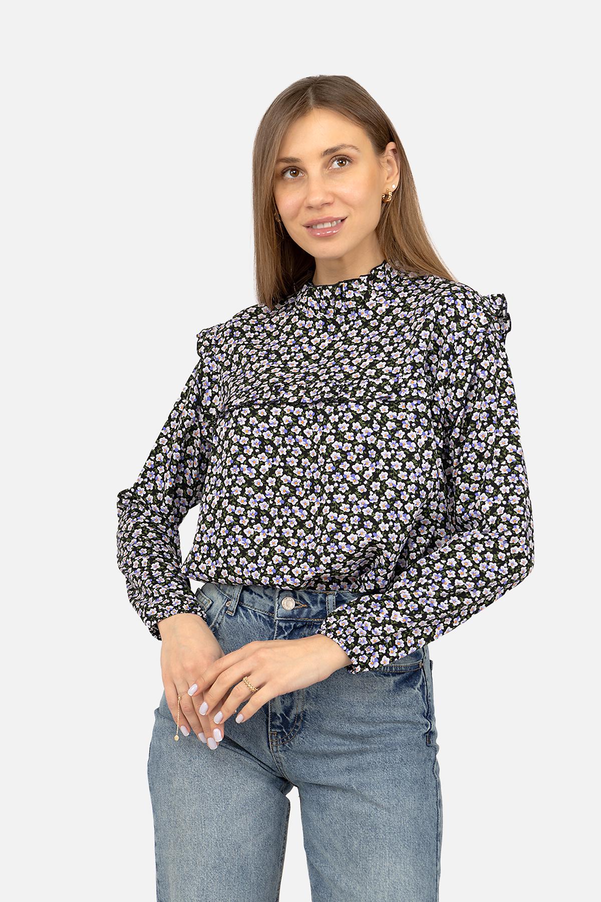 Блуза женская ЦБ-00270132 р. 42 Черный (SKT001045605) - фото 2 Блуза женская ЦБ-00270132 р. 42 Черный (SKT001045605) - фото 2