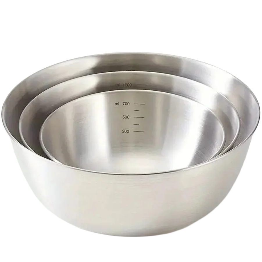 Набор мисок RIAS CT-03 нержавеющая сталь с мерной шкалой 3 шт. Silver (3_08365)