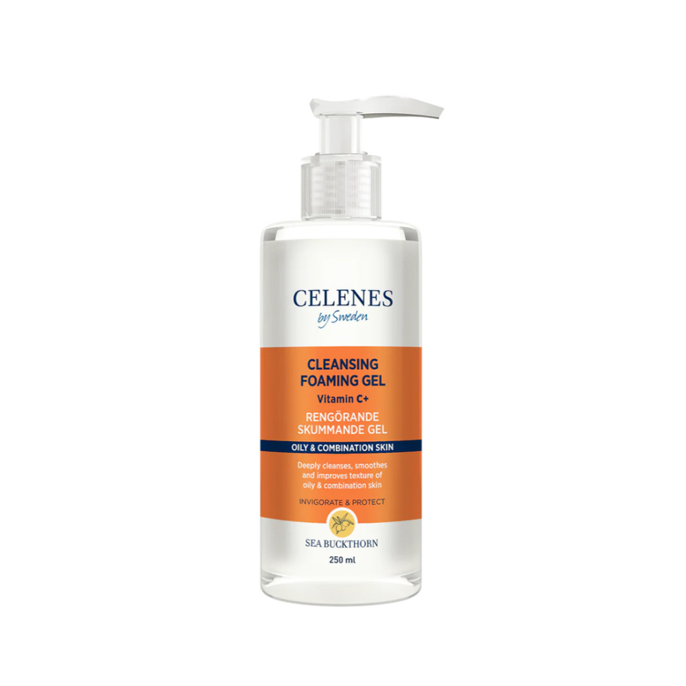 Пінка-гель очищувальна з обліпихою та вітаміном С для жирної і комбінованої шкіри CELENES Cleansing Foaming Gel Vitamin C+ 250 мл (5160068)