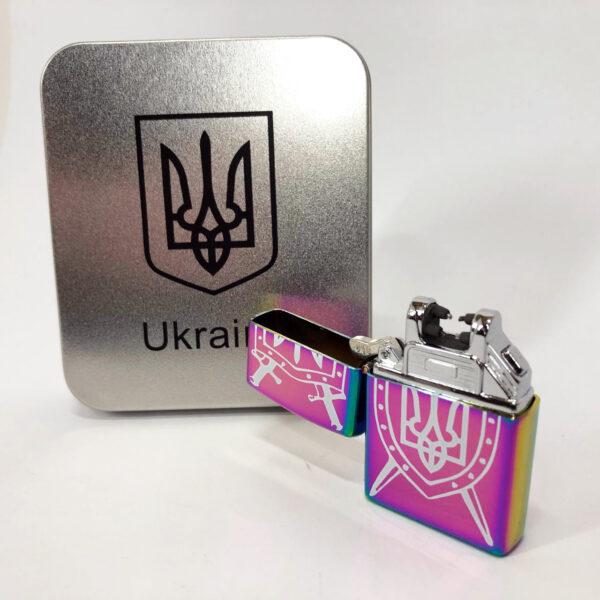 Запальничка дугова Україна HL-446 електроімпульсна USB Хамелеон - фото 1