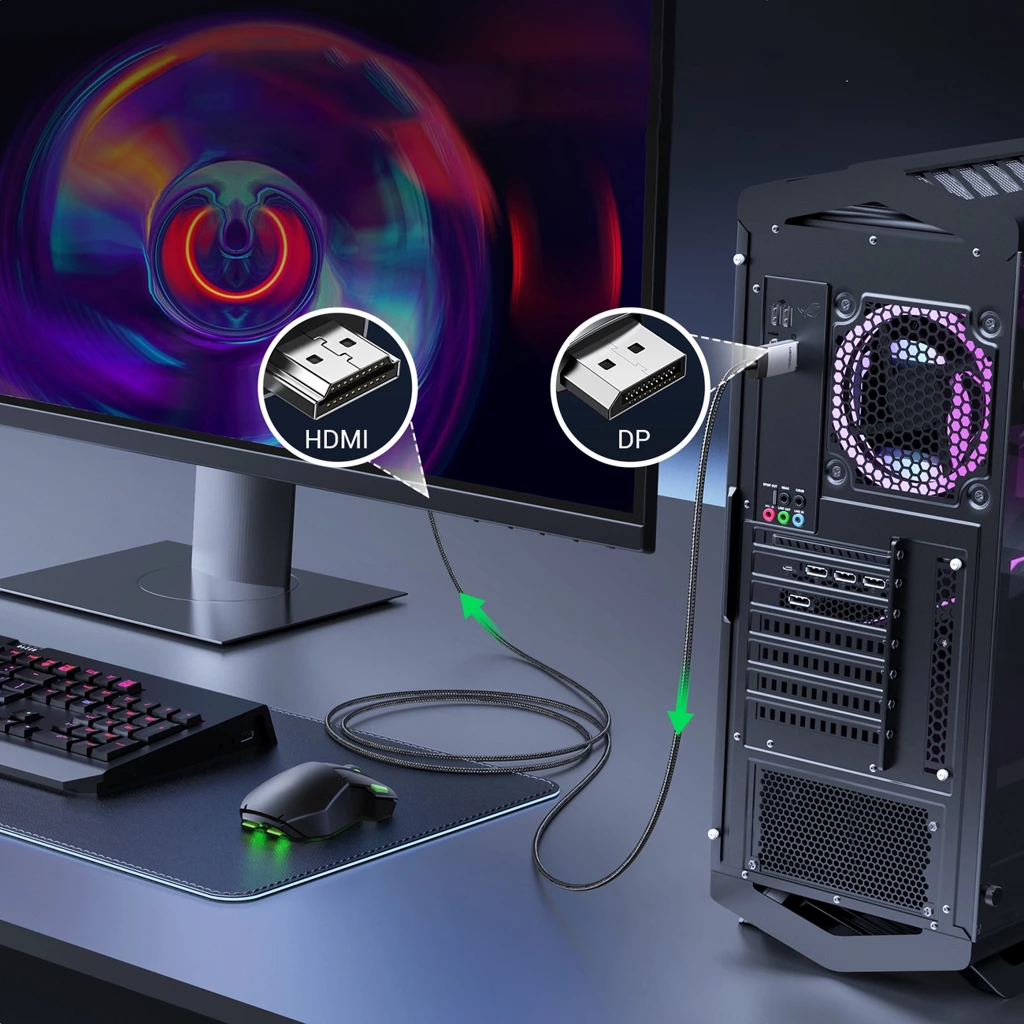 Кабель UGREEN DP119 DisplayPort to HDMI 4K 3 м Black (25491) - фото 4 Кабель UGREEN DP119 DisplayPort to HDMI 4K 3 м Black (25491) - фото 4