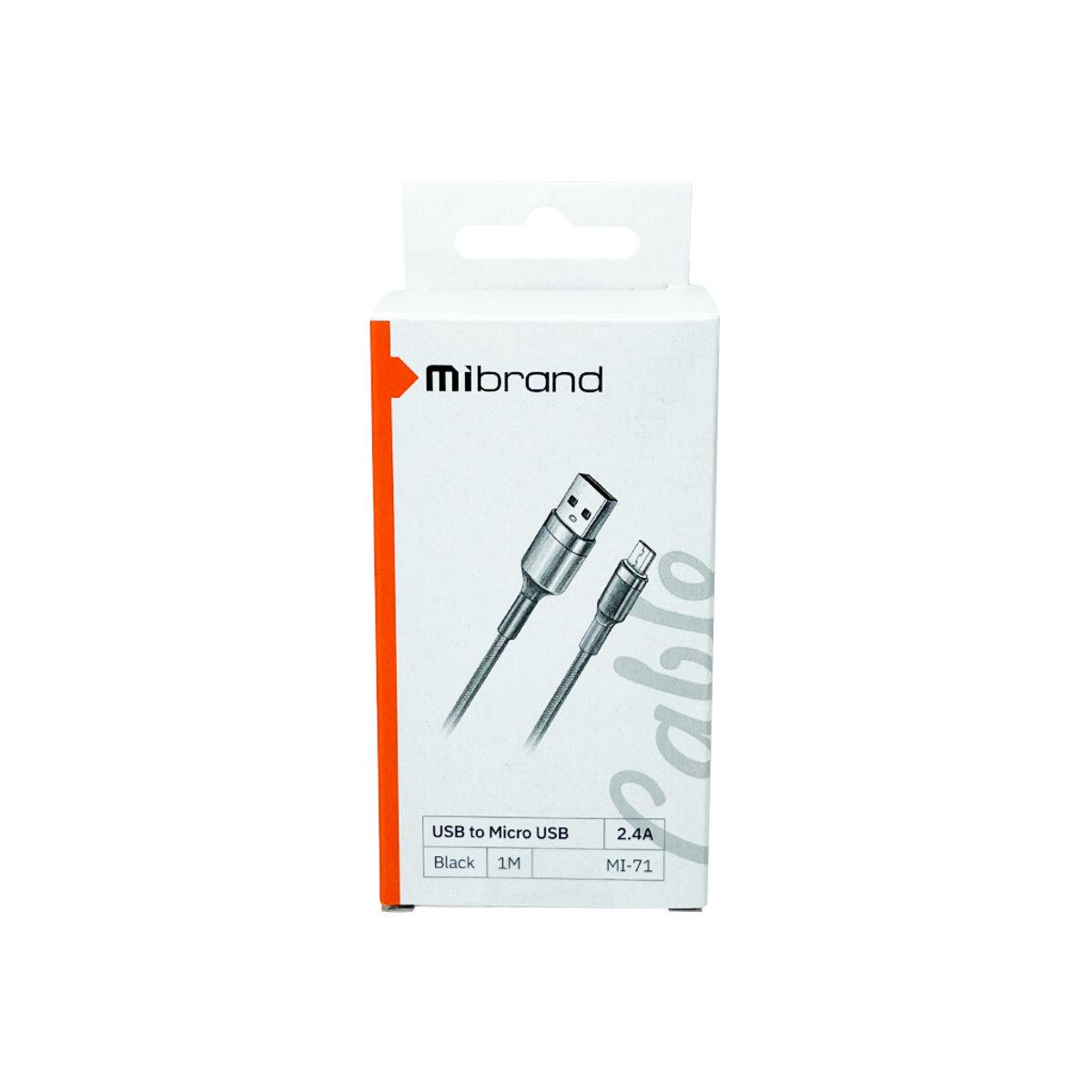 Кабель Mibrand Charge OTG MI-71 USB to USB Micro 2,4 A MIDC 71MB 1 м Black (563068) - фото 2