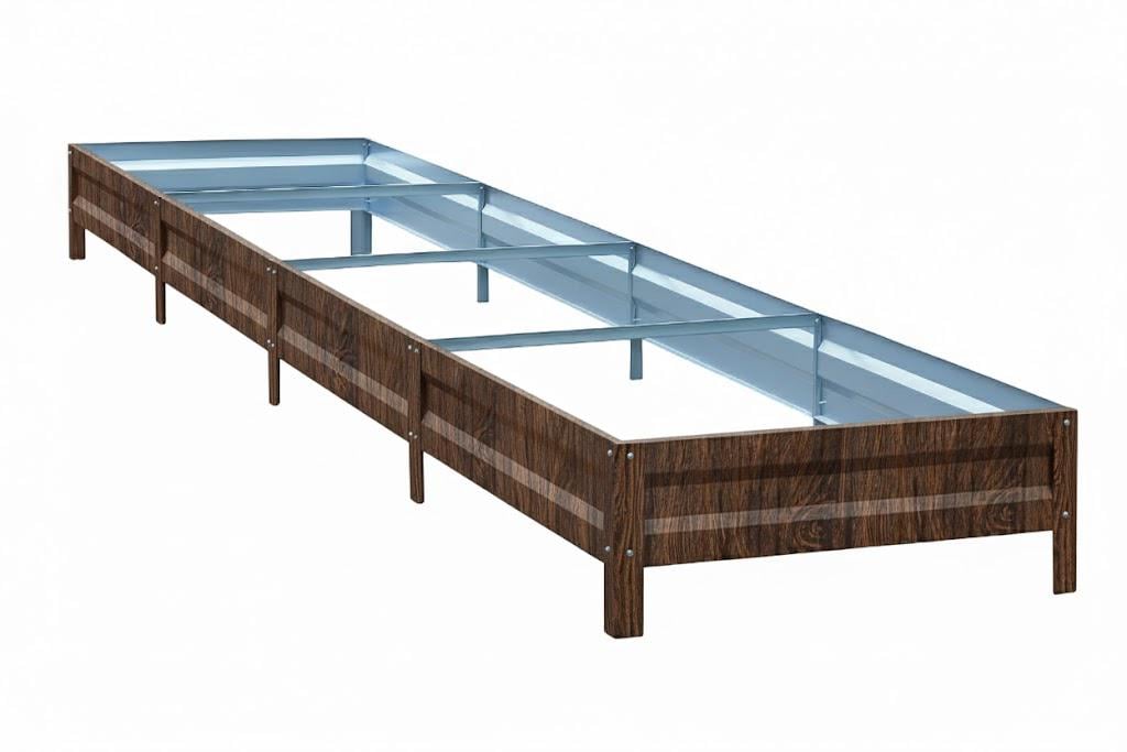 Грядка оцинкованная SIMBUD 0,65 мм 4х0,8 м Темний дуб 3д