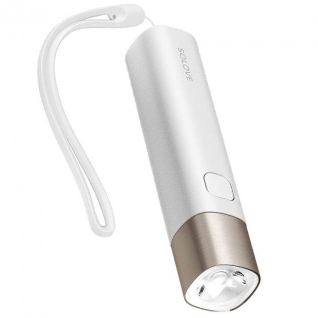 Фонарь Solove Portable Flashlight Mobile Power X3S Type-C Interface 3000mAh White - фото 1