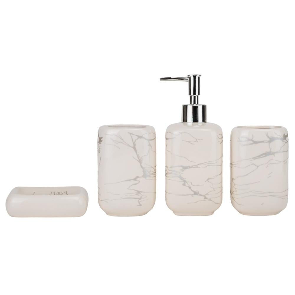 Набір для ванної кімнати Elisey Мармур 18 см Білий (9190-006)