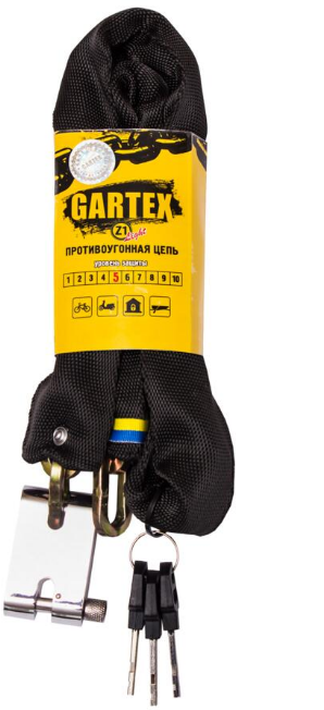 Велозамок Gartex S1-Light-1200-001 3 ключі 5 мм (1894739964)