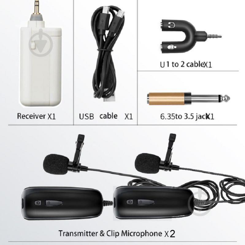 Беспроводной микрофон для телефона, смартфона с 2-мя микрофонами Savetek P8-UHF (100727) - фото 5 Беспроводной микрофон для телефона, смартфона с 2-мя микрофонами Savetek P8-UHF (100727) - фото 5