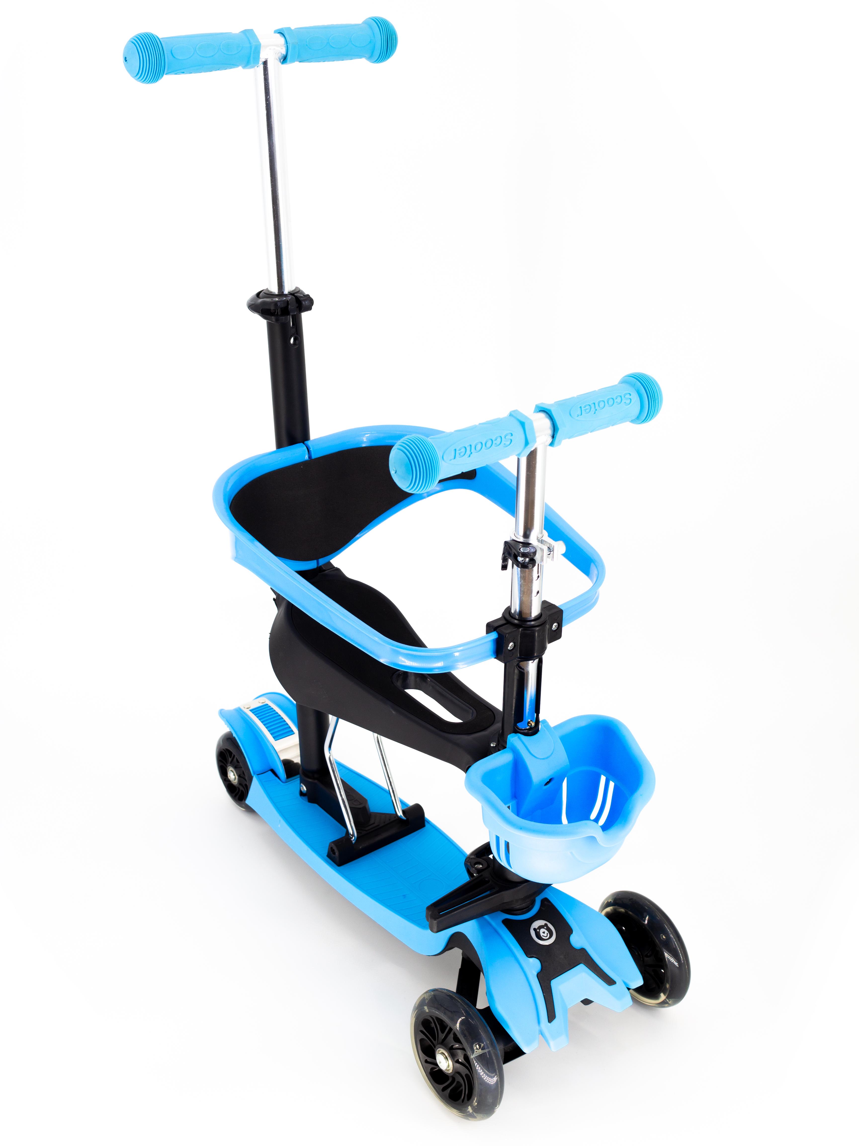 Самокат со спинкой и бортиком Scooter Pro BM5 Голубой (7562798)